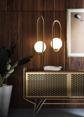 Suspensions en laiton et verre glacé