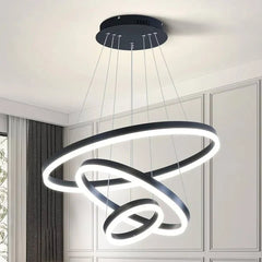 LUSTRE ROYAL 3 CERCLES NOIR