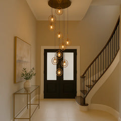 LUSTRE LED13 BOULES ROSE GOLD