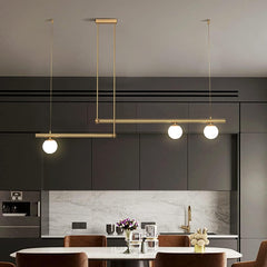 Suspension Minimaliste à Boules Blanches