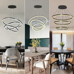 LUSTRE ROYAL 3 CERCLES NOIR