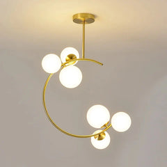 SUSPENSION DEMI CERCLE 6 BOULES BLANC