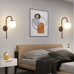 APPLIQUE MURALES NOIRE A BOULE BLANCHE