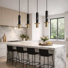 SUSPENSION NOIRE EN MARBRE NATUREL LISSE