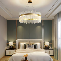 Lustre LED Circulaire Moderne en Cristal