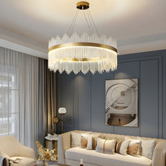 Lustre LED Circulaire Moderne en Cristal