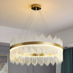 Lustre LED Circulaire Moderne en Cristal