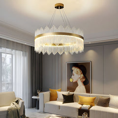 Lustre LED Circulaire Moderne en Cristal