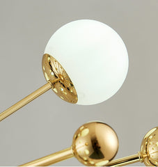 Lustre géométrique en blanc et doré