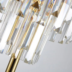 Lampadaire en Cristal Doré Avec Pied en Marbre