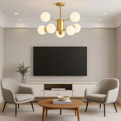 PLAFONNIER 6 BOULES BLANC