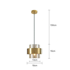 Suspension Dorée en Verre Nordique