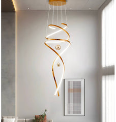 LUSTRE LED DOUBLE HAUTEUR BIELLA GOLD