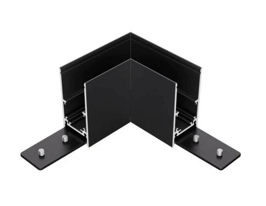 Coude 90° horizontal de rail encastrée pour éclairage magnétique