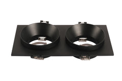 SPOT DOUBLE ROND ALUMINUM NOIR