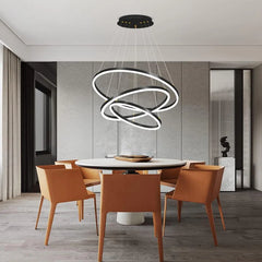 LUSTRE ROYAL  3 CERCLES NOIR