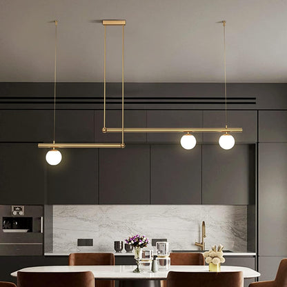 Suspension Minimaliste à Boules Blanches