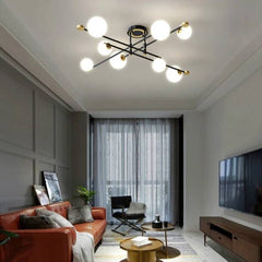 PLAFONNIER  8 BOULES BLANC