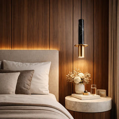 SUSPENSION NOIRE EN MARBRE NATUREL LISSE