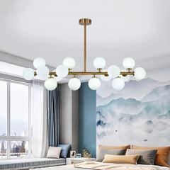 LUSTRE BOULES 120CM G9X16 BLANC