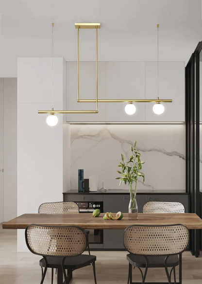 Suspension Minimaliste à Boules Blanches