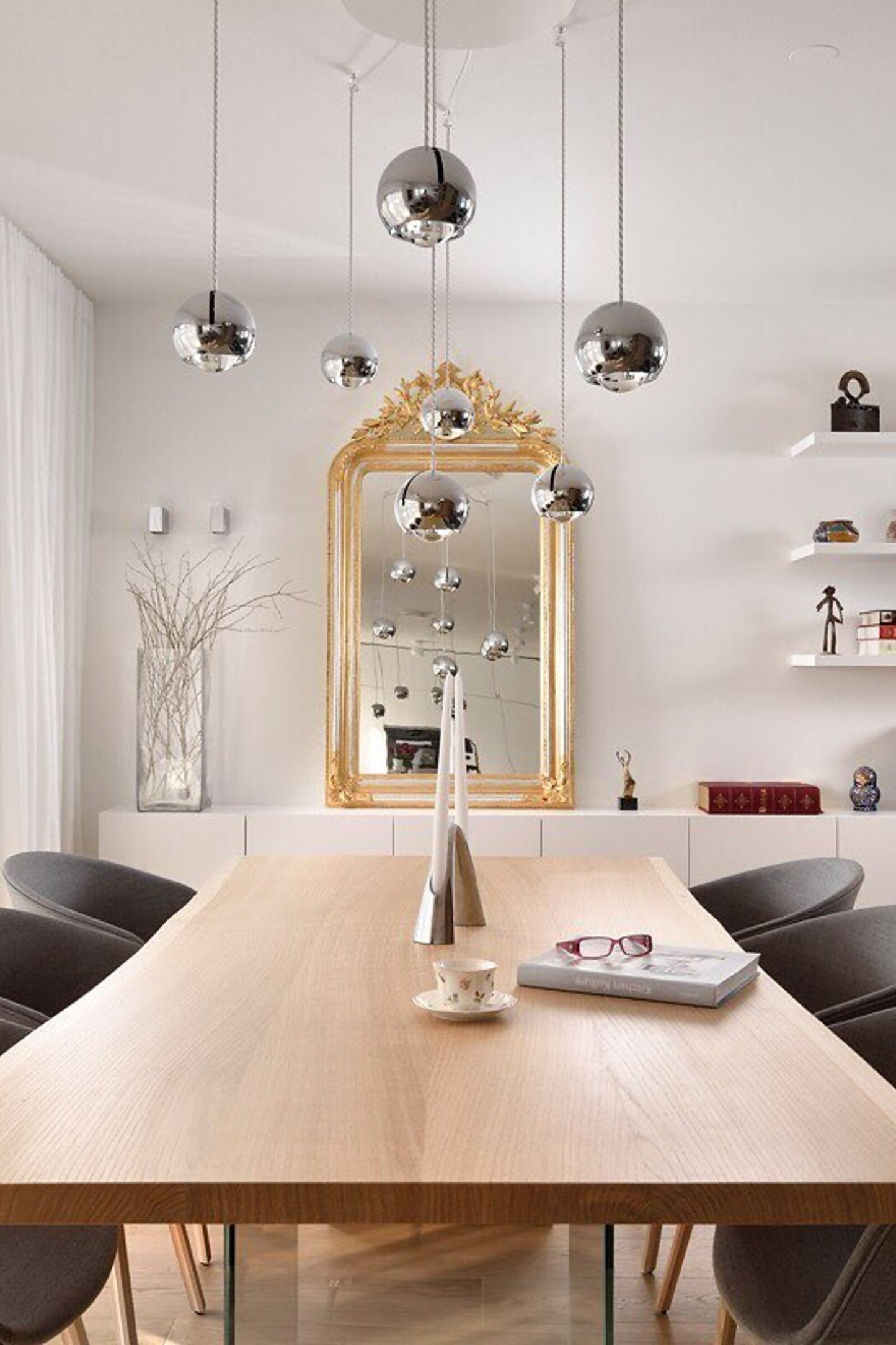 Suspensions chromées orientables Gold/Silver