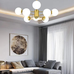 PLAFONNIER ENJI  8 BOULES BLANC