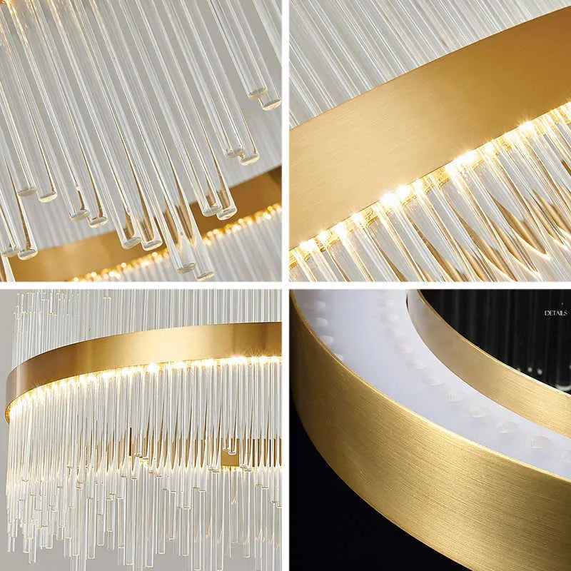 Lustre LED Circulaire Moderne en Cristal