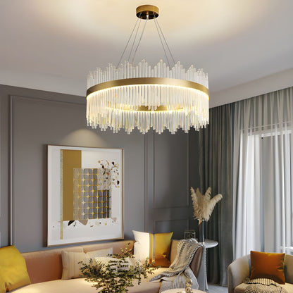 Lustre LED Circulaire Moderne en Cristal