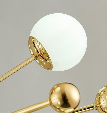 Lustre géométrique en blanc et doré