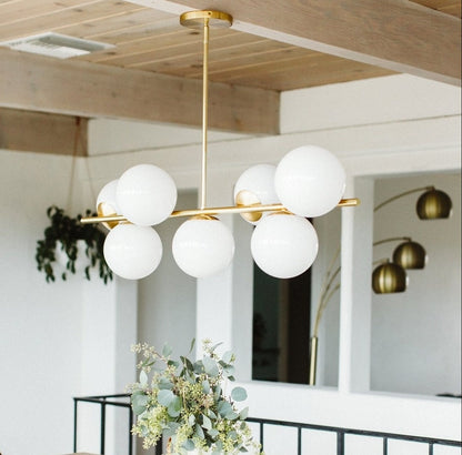 Lustre Nordique à Boules Blanches
