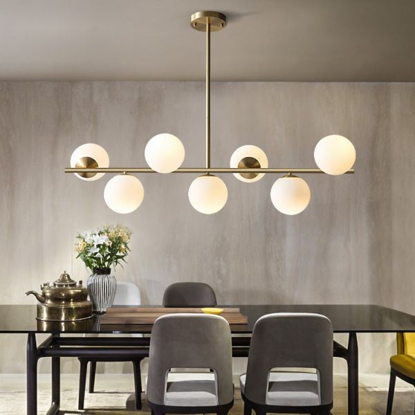 Lustre Nordique à Boules Blanches