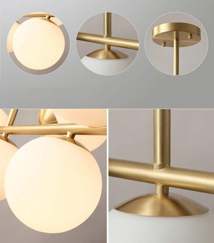 Lustre Nordique à Boules Blanches