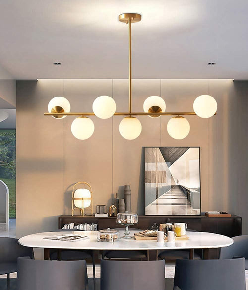 Lustre Nordique à Boules Blanches