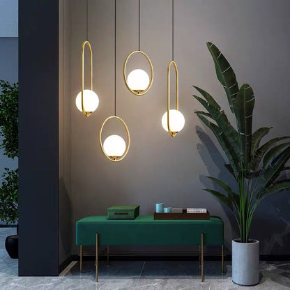 Suspensions en laiton et verre glacé