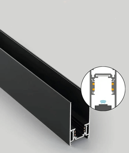Rail magnétique apparent pour plafond à éclairage magnétique