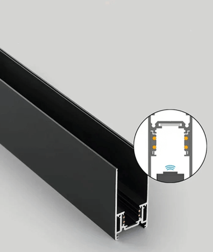 Rail magnétique apparent pour plafond à éclairage magnétique