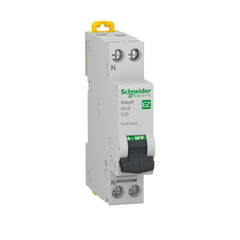 DISJONCTEUR MODULAIRE EASY9 1P+N. 20A COURBE C 4500A