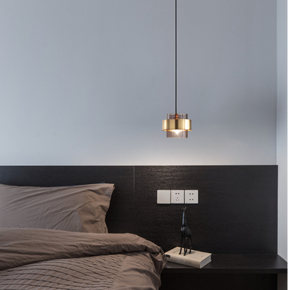 Suspension Dorée en Verre Nordique