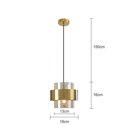 Suspension Dorée en Verre Nordique