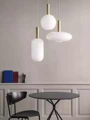 Suspension en Verre Blanc Laiteux