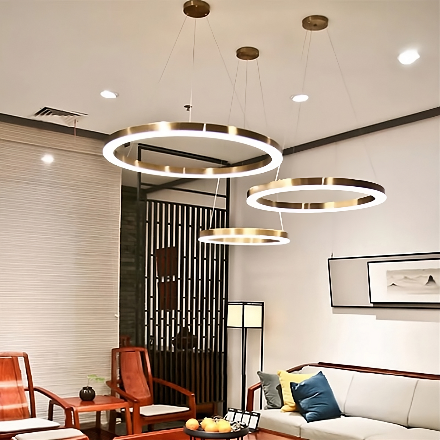 Suspensions design anneaux à LED