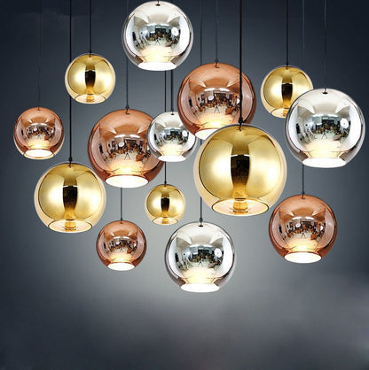 Suspensions en Boule de Verre Miroir