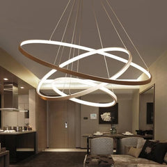 SUSPENSION LED 3 CERCLES DOREE