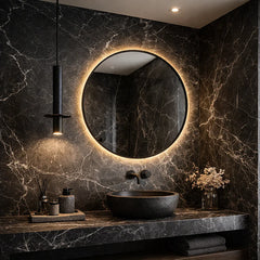 SUSPENSION NOIRE EN MARBRE NATUREL LISSE