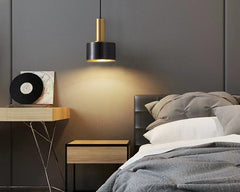 SUSPENSION E27 NOIR & BRONZE