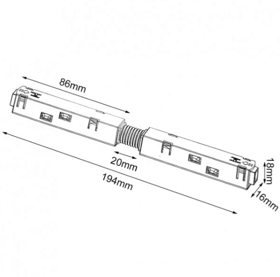 Jonction (Connecteur) pour éclairage sur rail magnétique