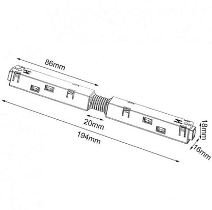 Jonction (Connecteur) pour éclairage sur rail magnétique