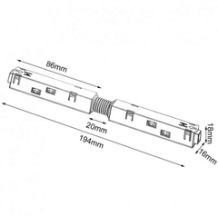 Jonction (Connecteur) pour éclairage sur rail magnétique