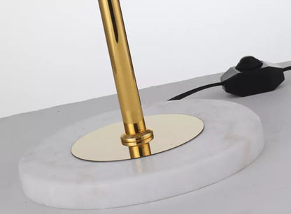 Lampadaire en Cristal Doré Avec Pied en Marbre